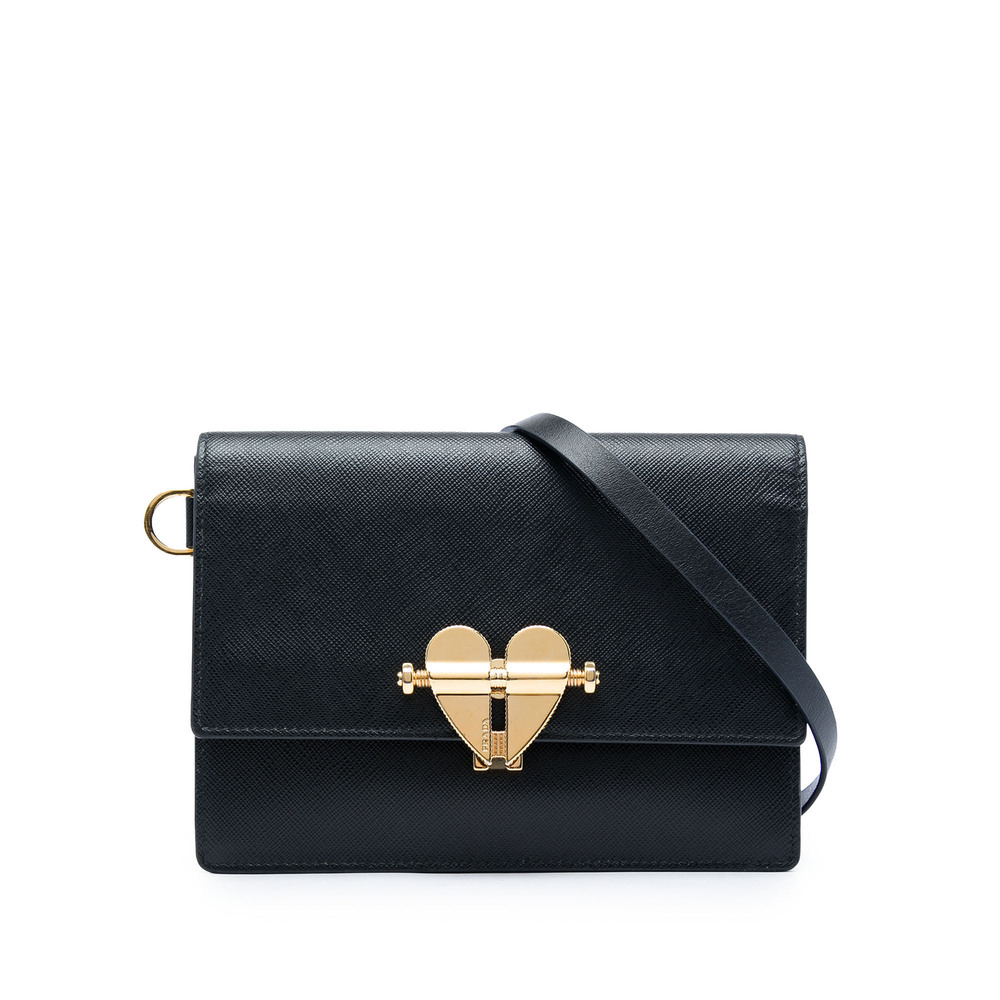Pre-Loved Prada Saffiano Heart Lock Crossbody